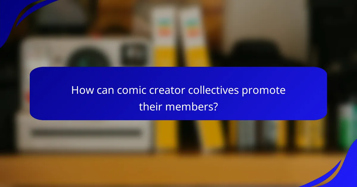 How can comic creator collectives promote their members?