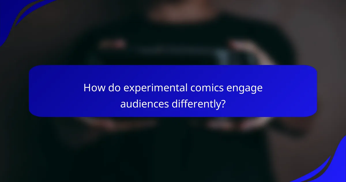 How do experimental comics engage audiences differently?