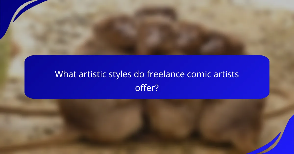 What artistic styles do freelance comic artists offer?