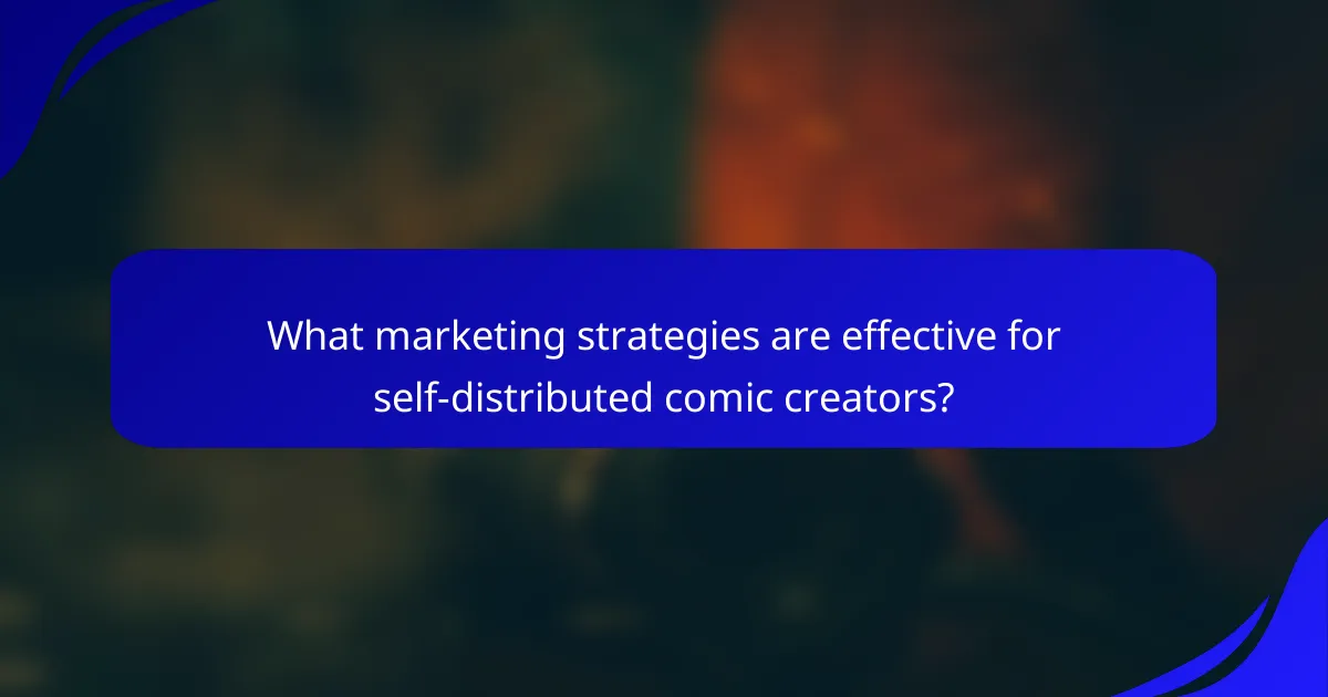 What marketing strategies are effective for self-distributed comic creators?
