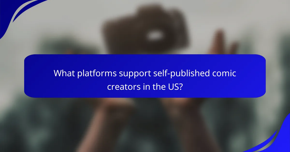 What platforms support self-published comic creators in the US?